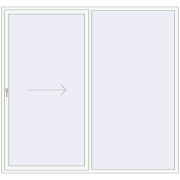 Przesuwane drzwi tarasowe 2500x2350 mm PATIO DOOR REHAU SYNEGO RAL 9016 Traffic white dwustronny