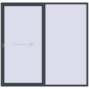 REHAU SYNEGO SLIDE 2500x2400 mm ANTHRACITE_GREY_STRUKTURAL two-sided