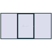 PATIO DOOR REHAU SYNEGO 4500x2300 mm STEEL_BLUE two-sided