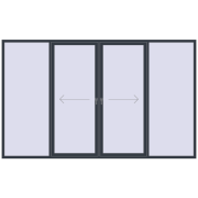 PATIO DOOR REHAU BRILLANT DESIGN 3600x2200 mm ANTHRACITE_GREY_STRUKTURAL two-sided