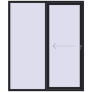 Sliding patio doors 1800x2150 mm PATIO DOOR REHAU BRILLANT DESIGN BLACK_ULTI-MATT two-sided
