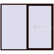 Sliding patio doors 2500x2200 mm PATIO DOOR REHAU BRILLANT DESIGN CHOCOLATE_BROWN two-sided