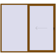 PATIO DOOR REHAU SYNEGO 2600x2300 mm GOLDEN OAK two-sided