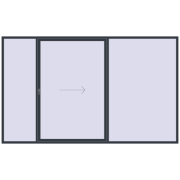 PATIO DOOR REHAU SYNEGO 3800x2300 mm ANTHRACITE_GREY_STRUKTURAL two-sided