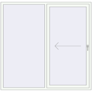 Sliding patio doors 1900x1850 mm PATIO DOOR REHAU BRILLANT DESIGN RAL 9016 Traffic white two-sided