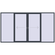 PATIO DOOR REHAU BRILLANT DESIGN 3600x2000 mm ANTHRACITE_GREY_STRUKTURAL two-sided