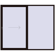 PATIO DOOR REHAU BRILLANT DESIGN 2500x2100 mm BLACK_BROWN two-sided
