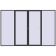 PATIO DOOR REHAU SYNEGO 3300x2200 mm ANTHRACITE_GREY_GLATT two-sided