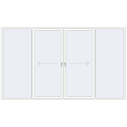 PATIO DOOR REHAU BRILLANT DESIGN 3600x2100 mm RAL 9016 Traffic white two-sided