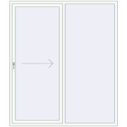 Przesuwane drzwi tarasowe 1850x2200 mm REHAU SYNEGO SLIDE RAL 9016 Traffic white dwustronny