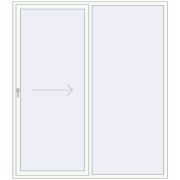 Przesuwane drzwi tarasowe 2100x2400 mm REHAU GENEO HST RAL 9016 Traffic white dwustronny