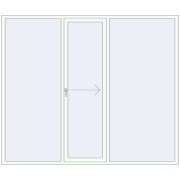 PATIO DOOR REHAU BRILLANT DESIGN 2600x2200 mm RAL 9016 Traffic white two-sided