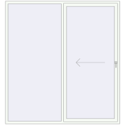 PATIO DOOR REHAU SYNEGO 2180x2340 mm RAL 9016 Traffic white two-sided