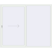 PATIO DOOR REHAU SYNEGO 2500x2100 mm RAL 9016 Traffic white two-sided