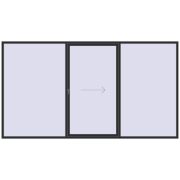 PATIO DOOR REHAU BRILLANT DESIGN 4000x2200 mm ANTHRACITE_GREY_GLATT two-sided