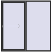 PATIO DOOR REHAU BRILLANT DESIGN 2150x2200 mm BLACK_STRUCTURAL two-sided