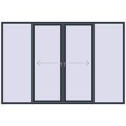PATIO DOOR REHAU SYNEGO 3300x2200 mm ANTHRACITE_GREY_STRUKTURAL two-sided
