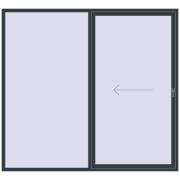 REHAU SYNEGO SLIDE 2500x2300 mm ANTHRACITE_GREY_STRUKTURAL two-sided