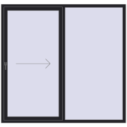 Sliding patio doors 2000x1900 mm PATIO DOOR REHAU BRILLANT DESIGN BLACK_ULTI-MATT two-sided