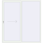 Przesuwane drzwi tarasowe 2200x2400 mm REHAU GENEO HST RAL 9016 Traffic white dwustronny