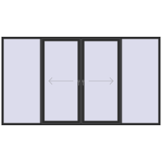 PATIO DOOR REHAU BRILLANT DESIGN 3600x2000 mm BLACK_STRUCTURAL two-sided