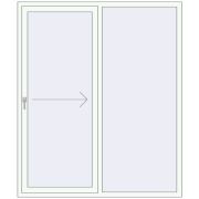 Sliding patio doors 1640x1950 mm PATIO DOOR REHAU BRILLANT DESIGN RAL 9016 Traffic white two-sided