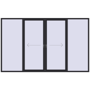 PATIO DOOR REHAU BRILLANT DESIGN 3600x2200 mm BLACK_ULTI-MATT two-sided