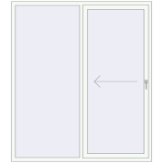 PATIO DOOR REHAU BRILLANT DESIGN 1800x2050 mm RAL 9016 Traffic white two-sided