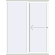 Przesuwane drzwi tarasowe 1600x2000 mm REHAU SYNEGO SLIDE RAL 9016 Traffic white dwustronny