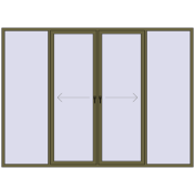 PATIO DOOR REHAU SYNEGO 3300x2400 mm QUARTZ_GREY two-sided