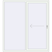 Sliding patio doors 1800x2000 mm PATIO DOOR REHAU BRILLANT DESIGN RAL 9016 Traffic white two-sided