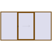 PATIO DOOR REHAU SYNEGO 3900x2200 mm GOLDEN OAK dwustronny