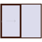 PATIO DOOR REHAU BRILLANT DESIGN 2500x2100 mm BLACK_CHERRY two-sided