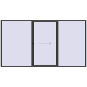 PATIO DOOR REHAU BRILLANT DESIGN 4000x2200 mm BASALT_GREY two-sided