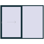 PATIO DOOR REHAU SYNEGO 2700x2100 mm STEEL_BLUE two-sided