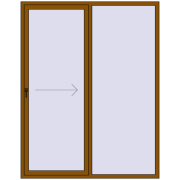 Sliding patio doors 1750x2300 mm REHAU SYNEGO SLIDE GOLDEN OAK two-sided