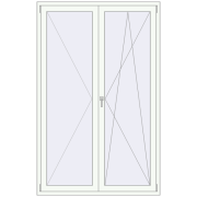 BALCONY DOOR REHAU SYNEGO 1390x2180 mm RAL 9016 Traffic white two-sided