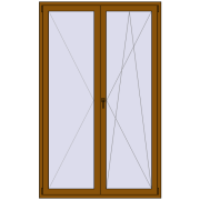BALCONY DOOR REHAU SYNEGO 1440x2320 mm GOLDEN OAK two-sided