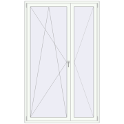 BALCONY DOOR REHAU SYNEGO 1470x2400 mm RAL 9016 Traffic white two-sided