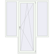 BALCONY DOOR REHAU SYNEGO 1740x2130 mm RAL 9016 Traffic white two-sided