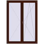 BALCONY DOOR REHAU EURO 70 1500x2100 mm BLACK_CHERRY two-sided