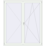 BALCONY DOOR REHAU EURO 70 1800x2100 mm RAL 9016 Traffic white two-sided