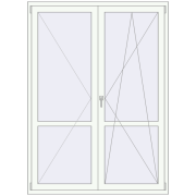 BALCONY DOOR REHAU EURO 70 1500x2050 mm RAL 9016 Traffic white two-sided