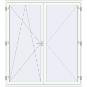 BALCONY DOOR REHAU EURO 70 1800x2000 mm RAL 9016 Traffic white dwustronny BALCONY DOOR REHAU EURO 70 1800x2000 mm RAL 9016 Traffic white dwustronny