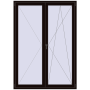 Drzwi balkonowe 1500x2100 mm BALCONY DOOR REHAU EURO 70 BLACK_BROWN dwustronny Drzwi balkonowe 1500x2100 mm BALCONY DOOR REHAU EURO 70 BLACK_BROWN dwustronny