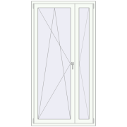 BALCONY DOOR REHAU EURO 70 1080x2095 mm RAL 9016 Traffic white two-sided