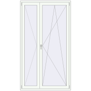 Balcony doors 1300x2300 mm BALCONY DOOR REHAU SYNEGO RAL 9016 Traffic white two-sided