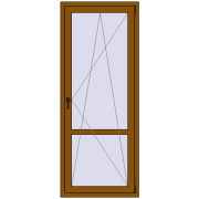 BALCONY DOOR REHAU SYNEGO 800x2000 mm GOLDEN OAK two-sided