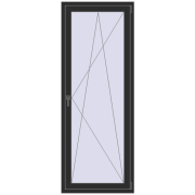 BALCONY DOOR REHAU EURO 70 800x2100 mm BLACK_STRUCTURAL two-sided