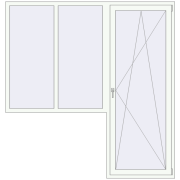 BALCONY DOOR REHAU EURO 70 2110x2200 mm RAL 9016 Traffic white two-sided